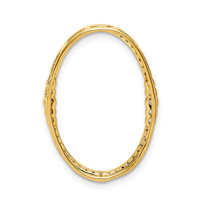 14K Weißgold 1/4ct. Echt Diamant Oval Kette Anhänger