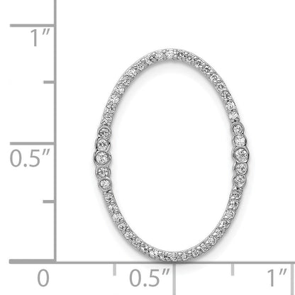 14K Weißgold 1/4ct. Echt Diamant Oval Kette Anhänger