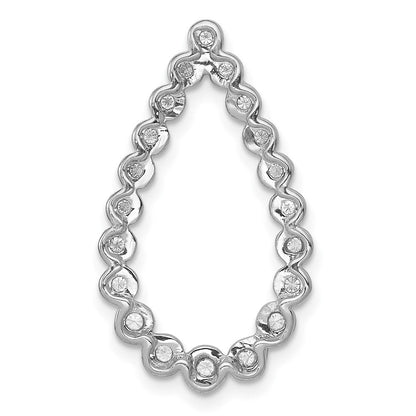 14K Weißgold 1/4ct. Echt Diamant Tropfen Kette Anhänger