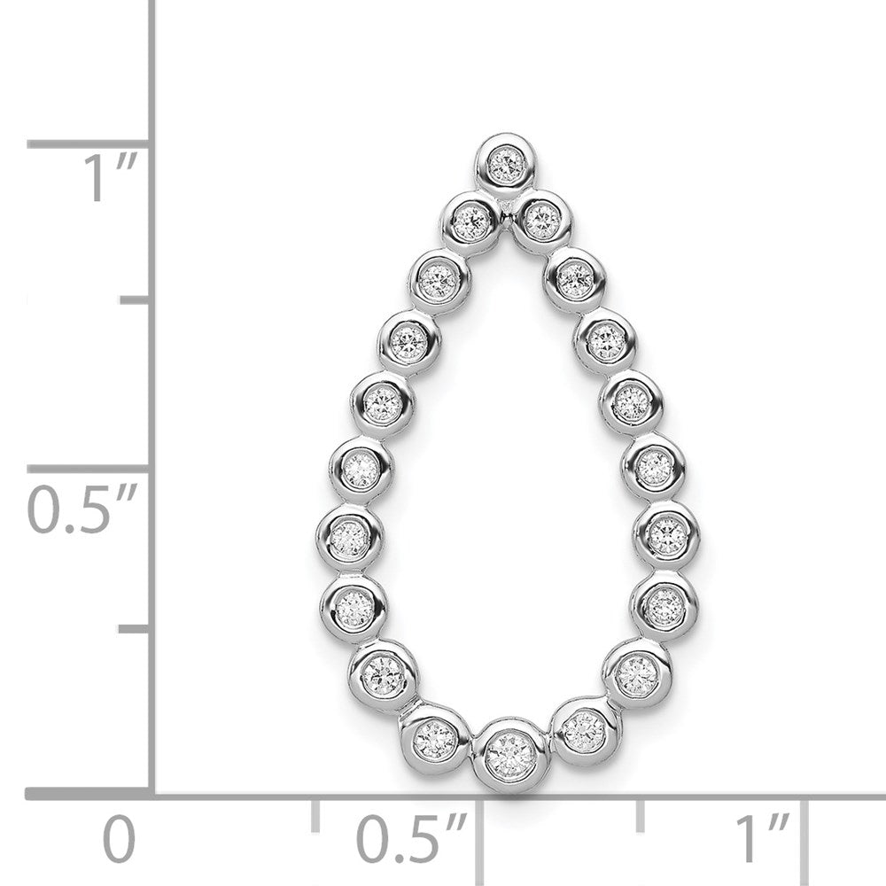 14K Weißgold 1/4ct. Echt Diamant Tropfen Kette Anhänger