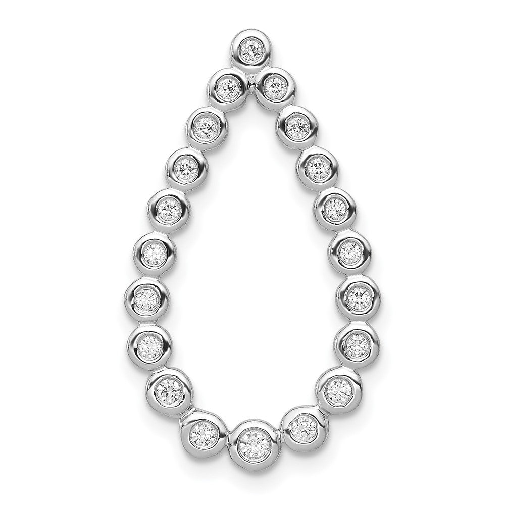 14K Weißgold 1/4ct. Echt Diamant Tropfen Kette Anhänger