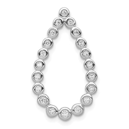 14K Weißgold 1/4ct. Echt Diamant Tropfen Kette Anhänger