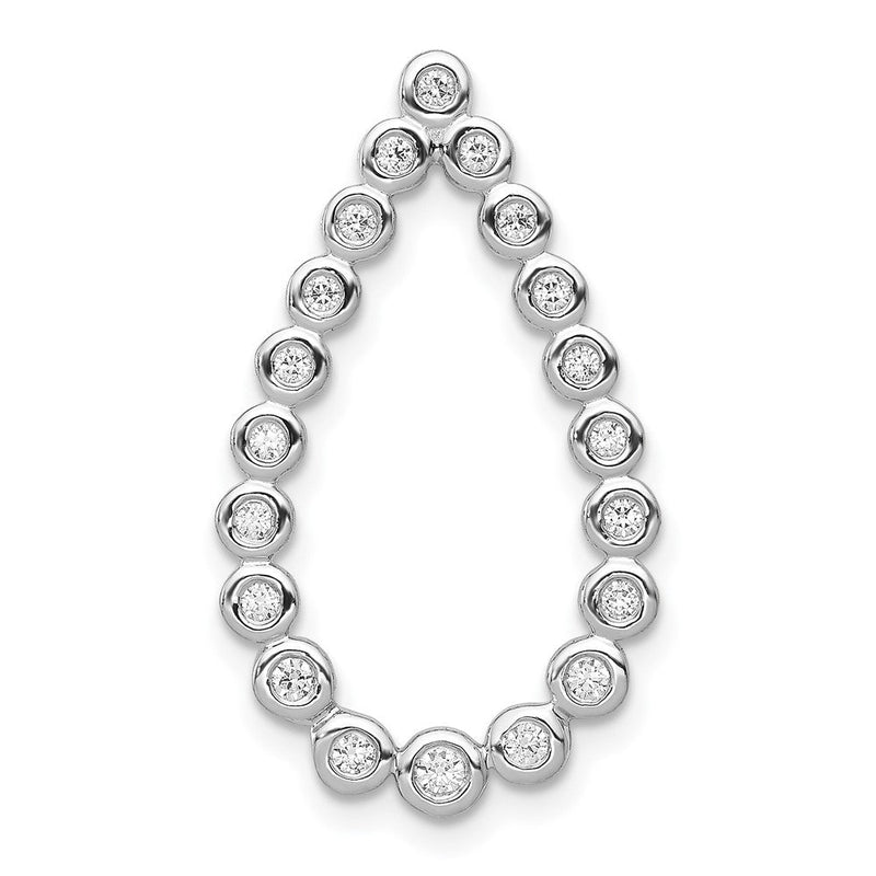 14K Weißgold 1/4ct. Echt Diamant Tropfen Kette Anhänger