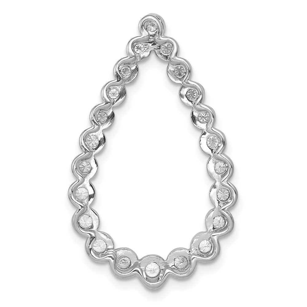 14K Weißgold 1/2ct. Echt Diamant Tropfen Kette Anhänger