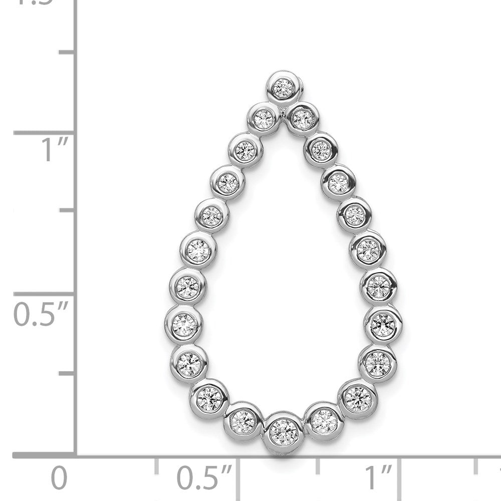 14K Weißgold 1/2ct. Echt Diamant Tropfen Kette Anhänger