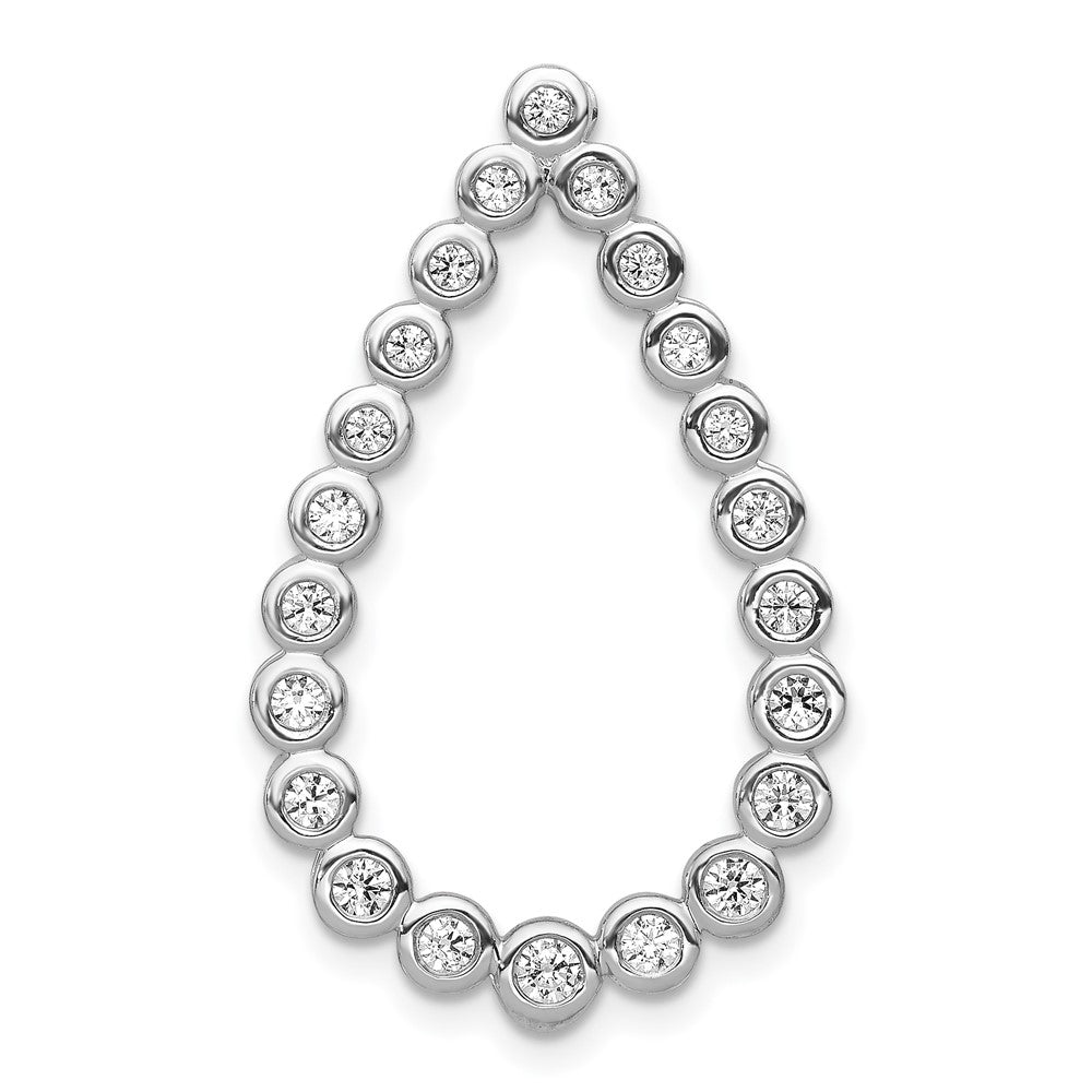 14K Weißgold 1/2ct. Echt Diamant Tropfen Kette Anhänger
