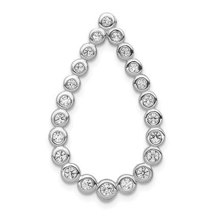 14K Weißgold 1/2ct. Echt Diamant Tropfen Kette Anhänger