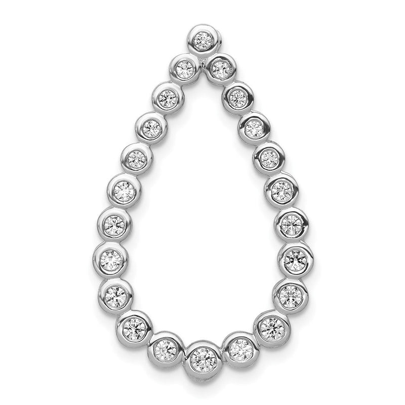14K Weißgold 1/2ct. Echt Diamant Tropfen Kette Anhänger