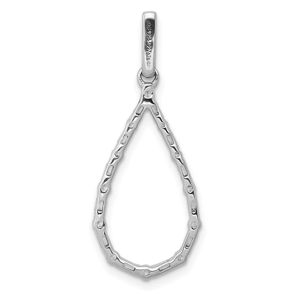 14K Weißgold Diamant-Tropfen-Anhänger, 0,25 ct., echter Diamant