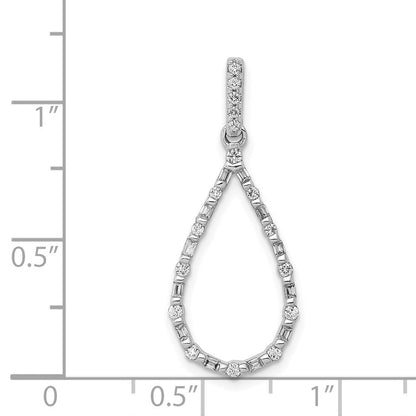 14K Weißgold Diamant-Tropfen-Anhänger, 0,25 ct., echter Diamant