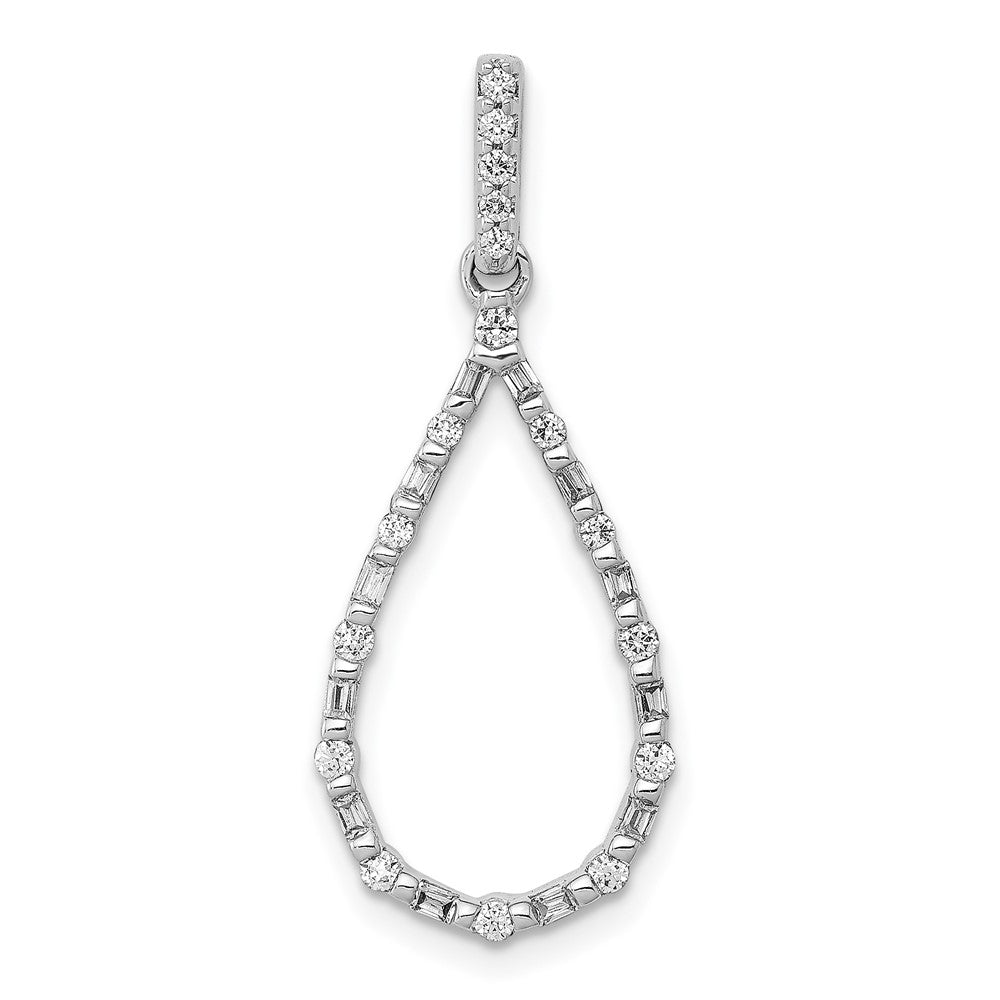 14K Weißgold Diamant-Tropfen-Anhänger, 0,25 ct., echter Diamant