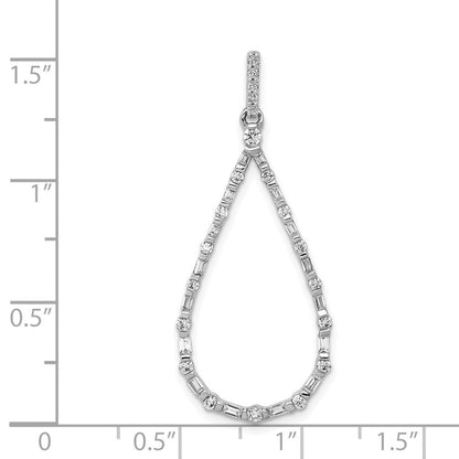 14 K Weißgold Diamant-Tropfen-Anhänger mit 0,5 ct. echten Diamanten