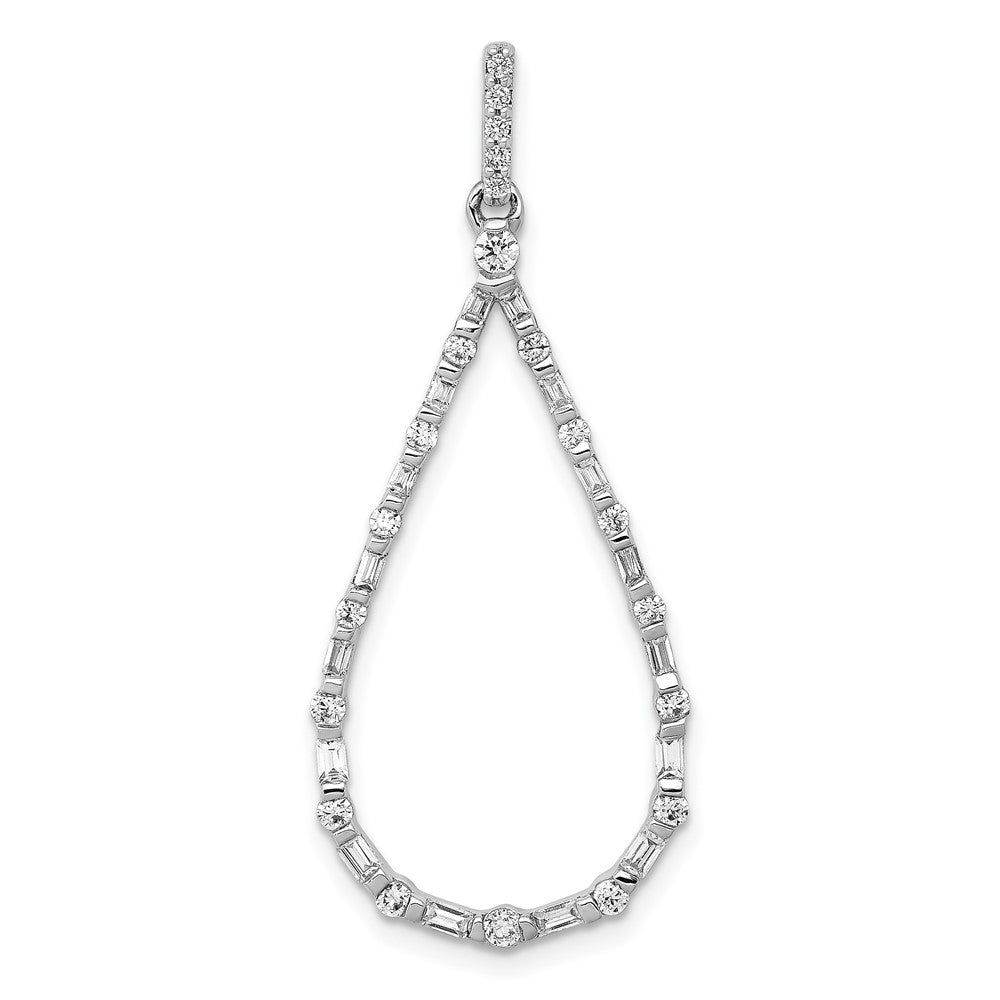 14 K Weißgold Diamant-Tropfen-Anhänger mit 0,5 ct. echten Diamanten