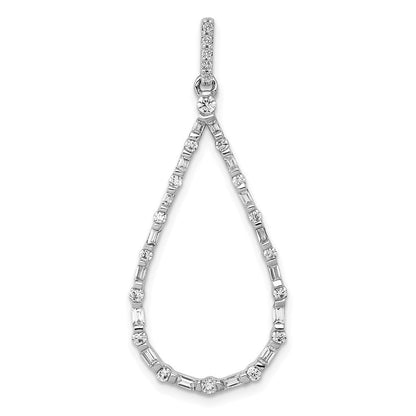 14 K Weißgold Diamant-Tropfen-Anhänger mit 0,5 ct. echten Diamanten