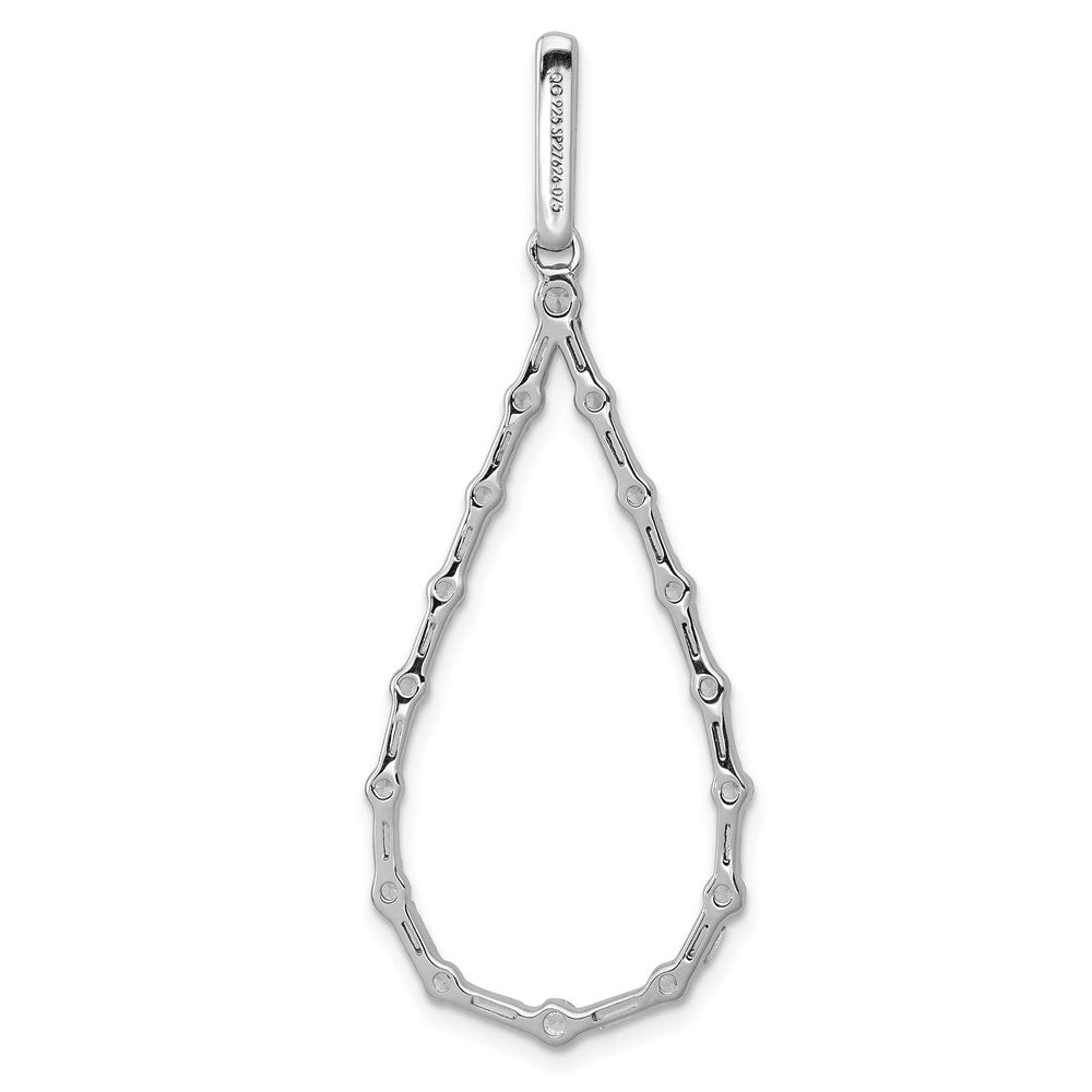 14K Weißgold Diamant-Anhänger Tropfenform 0,75 ct