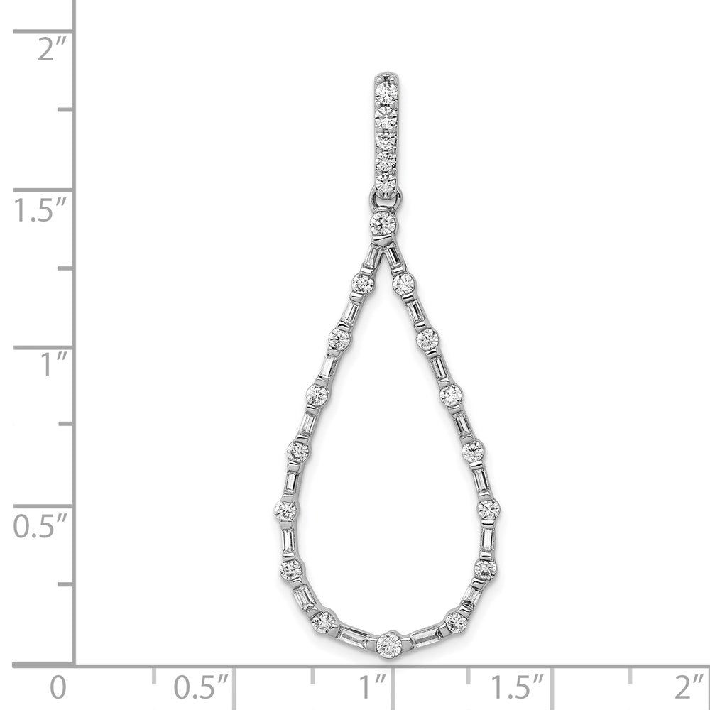 14K Weißgold Diamant-Anhänger Tropfenform 0,75 ct