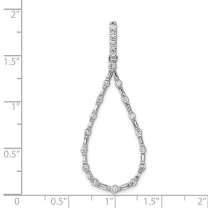 14K Weißgold Diamant-Anhänger Tropfenform 0,75 ct
