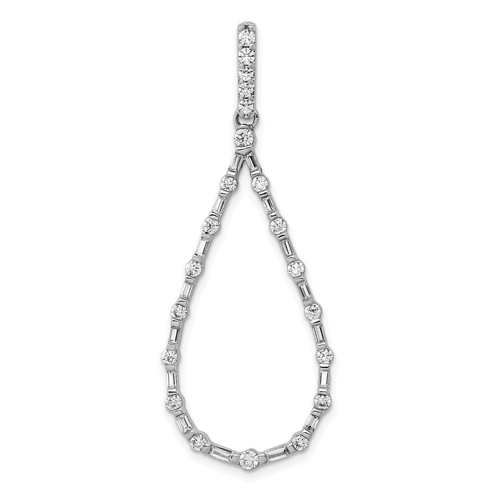 14K Weißgold Diamant-Anhänger Tropfenform 0,75 ct