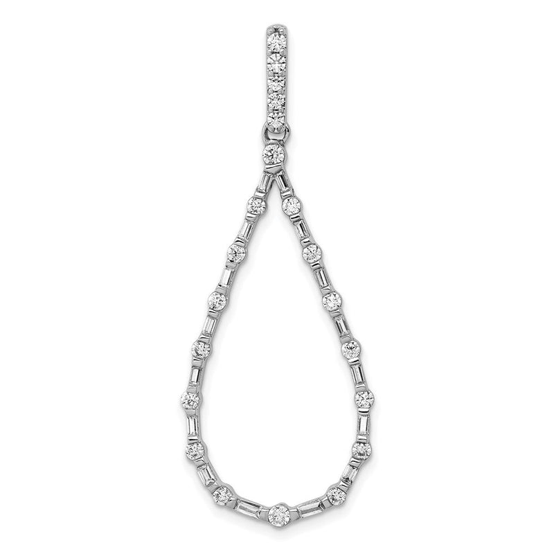 14K Weißgold Diamant-Anhänger Tropfenform 0,75 ct