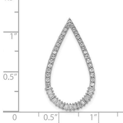 14K Weißgold 1/2ct. Echt Diamant Tropfen Kette Anhänger
