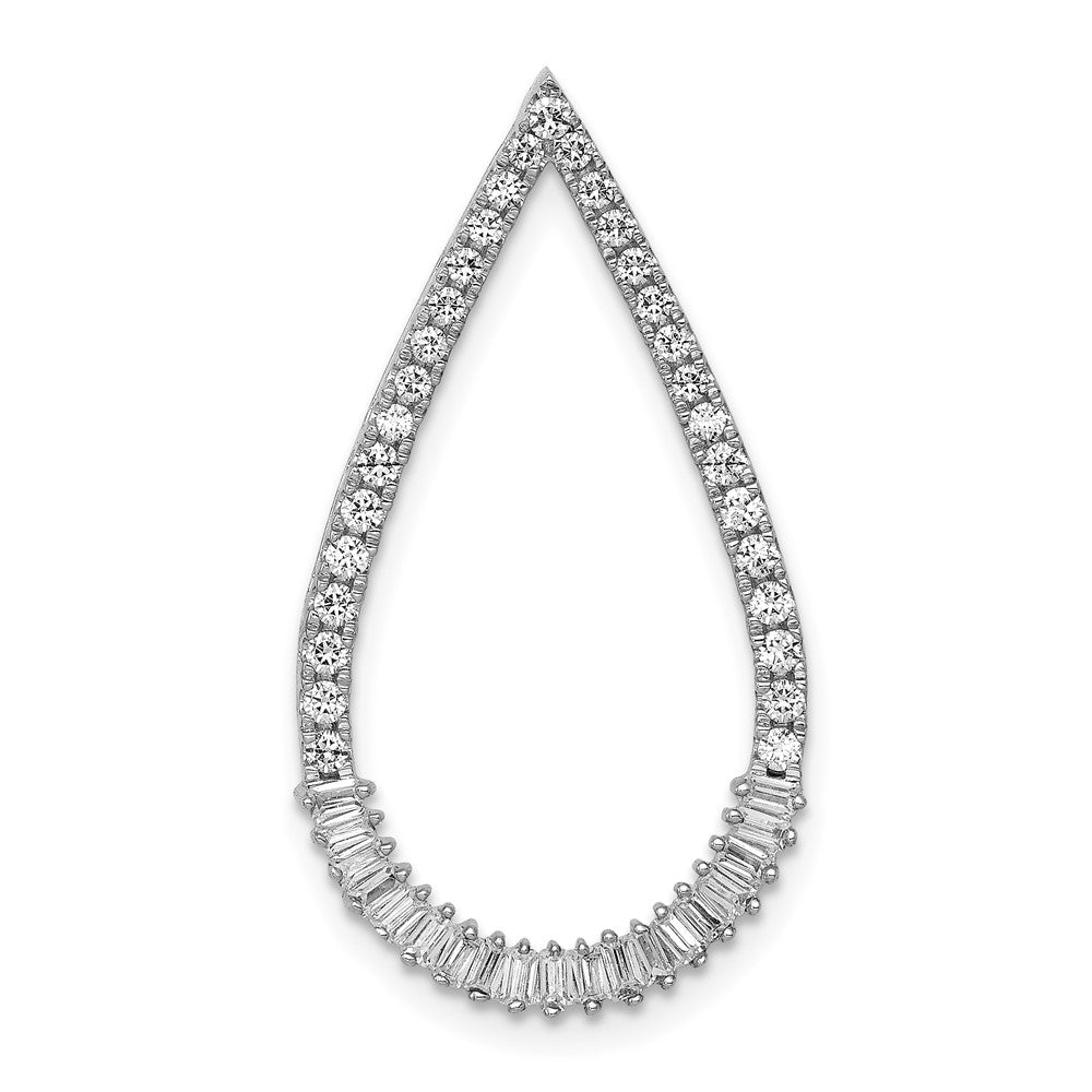 14K Weißgold 1/2ct. Echt Diamant Tropfen Kette Anhänger