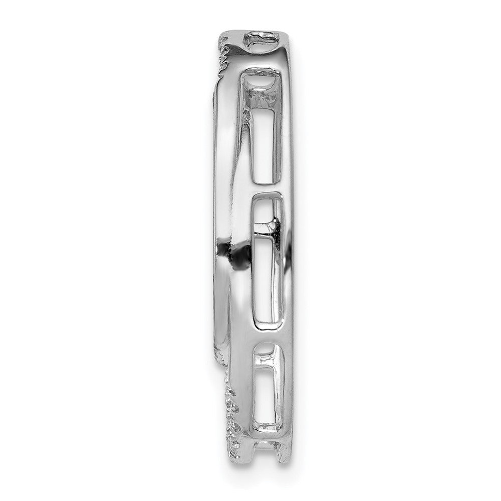 14K Weißgold Gleitanhänger mit doppeltem Ovalkettenglied und 0,25 ct. echtem Diamant