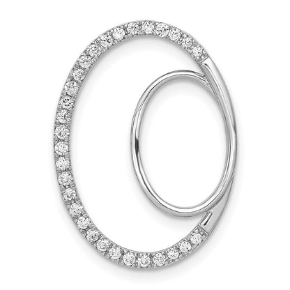 14K Weißgold Gleitanhänger mit doppeltem Ovalkettenglied und 0,25 ct. echtem Diamant
