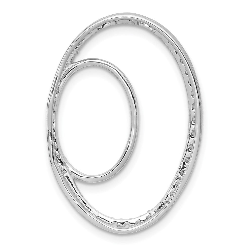 14K Weißgold Diamant-Anhänger mit Gleitkette, Doppel-Oval, 0,5 ct., echte Diamanten