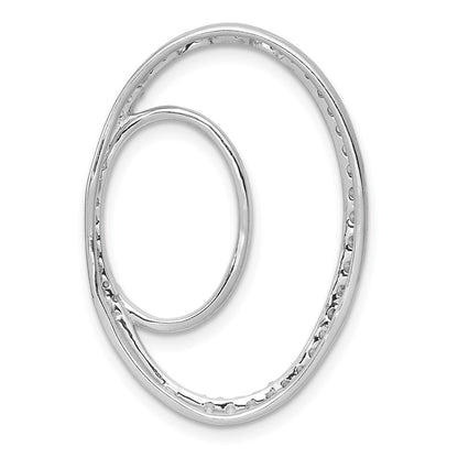 14K Weißgold Diamant-Anhänger mit Gleitkette, Doppel-Oval, 0,5 ct., echte Diamanten