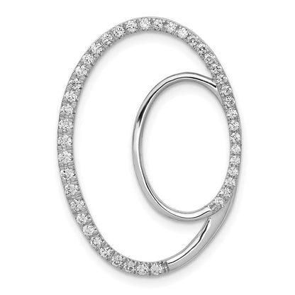 14K Weißgold Diamant-Anhänger mit Gleitkette, Doppel-Oval, 0,5 ct., echte Diamanten