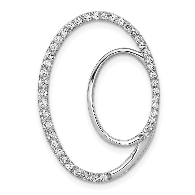 14K Weißgold Diamant-Anhänger mit Gleitkette, Doppel-Oval, 0,5 ct., echte Diamanten
