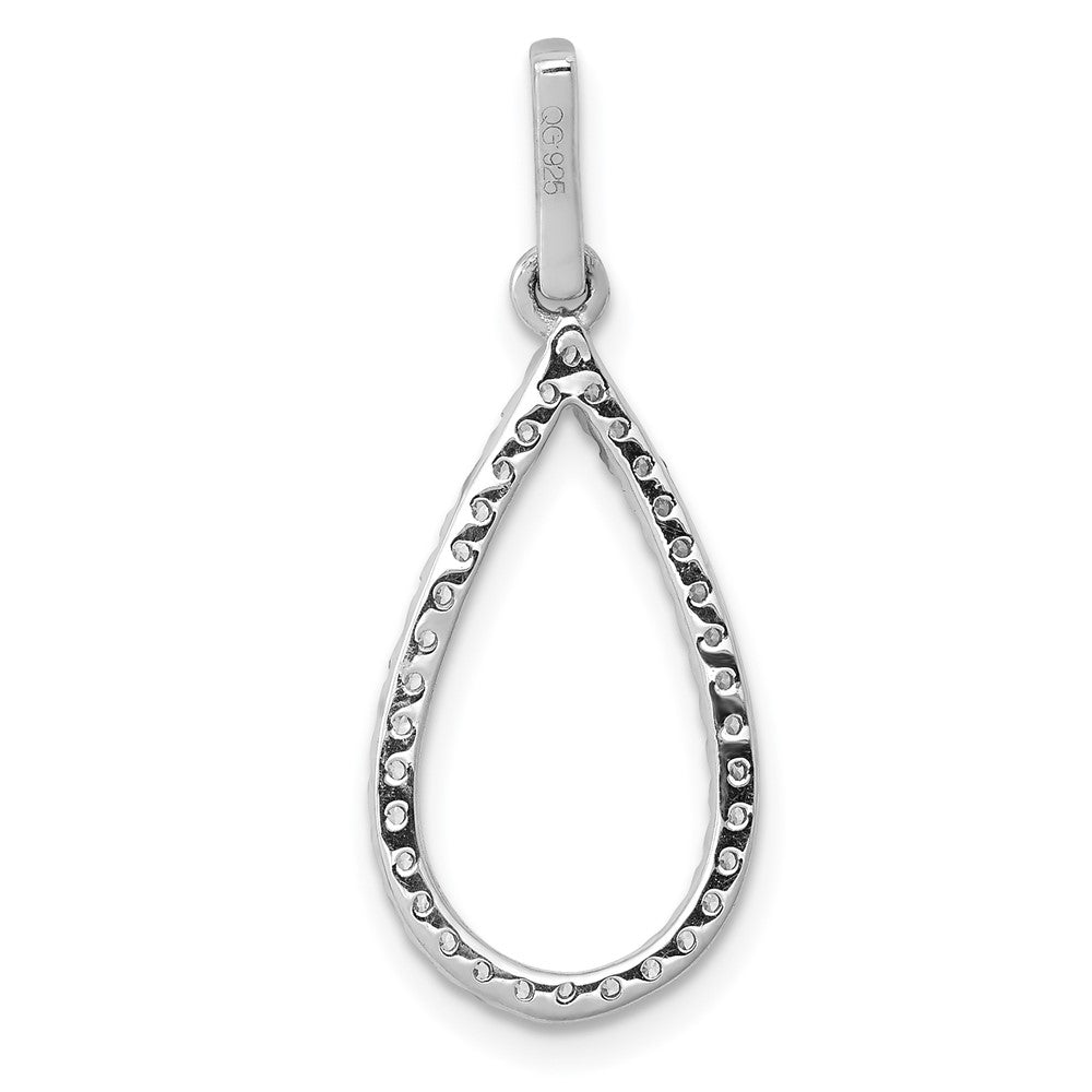 14K Weißgold Diamant-Tropfen-Anhänger mit 0,25 ct. echten Diamanten