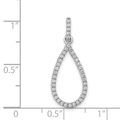 14K Weißgold Diamant-Tropfen-Anhänger mit 0,25 ct. echten Diamanten