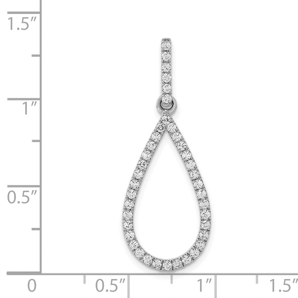 14K Weißgold Tropfen-Anhänger mit 0,5 ct. echtem Diamant