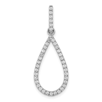 14K Weißgold Anhänger mit tropfenförmigem Dangle, 0,5 ct. im Labor gezüchteter Diamanten, VS/SI+ G+, komplett
