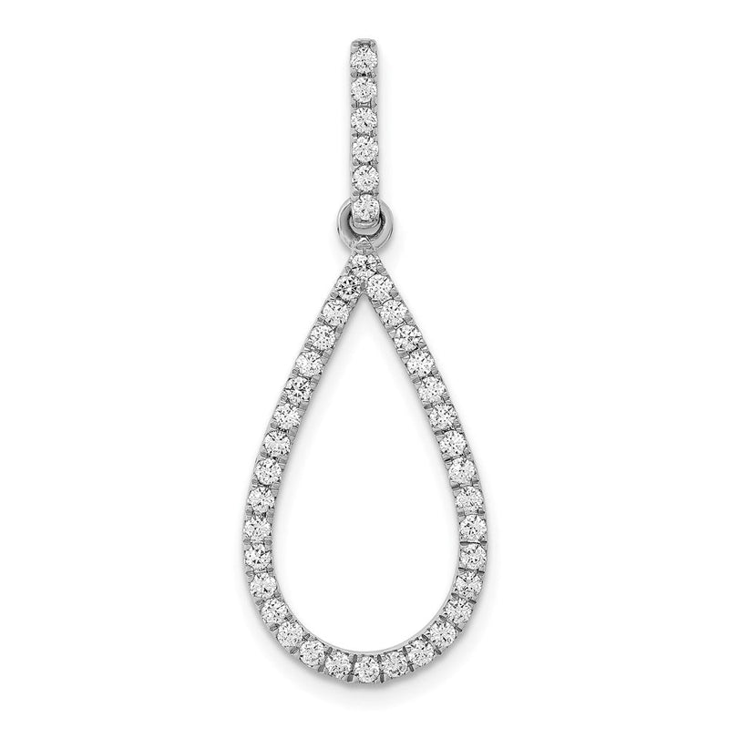 14K Weißgold Tropfen-Anhänger mit 0,5 ct. echtem Diamant