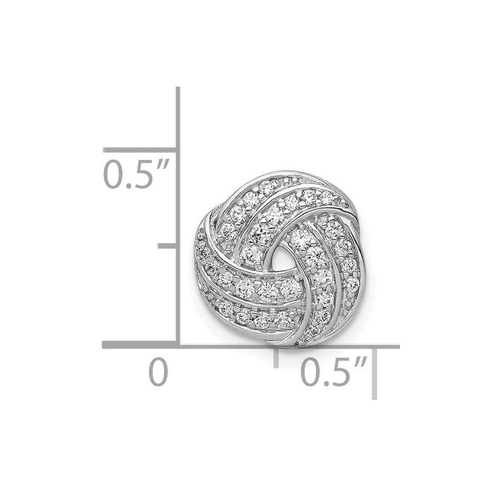 14K Weißgold 1/4ct. Echt Diamant Liebe Knoten Kette Anhänger