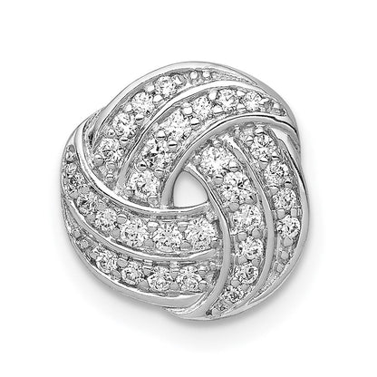 14K Weißgold 1/4ct. Echt Diamant Liebe Knoten Kette Anhänger
