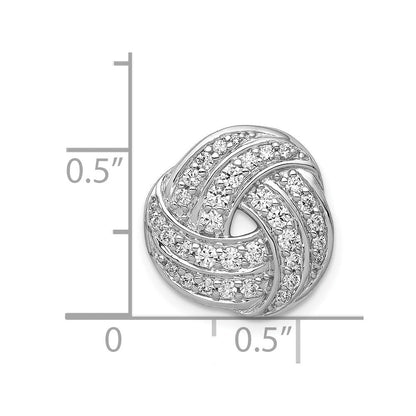 14K Weißgold 1/2ct. Echt Diamant Liebe Knoten Kette Anhänger