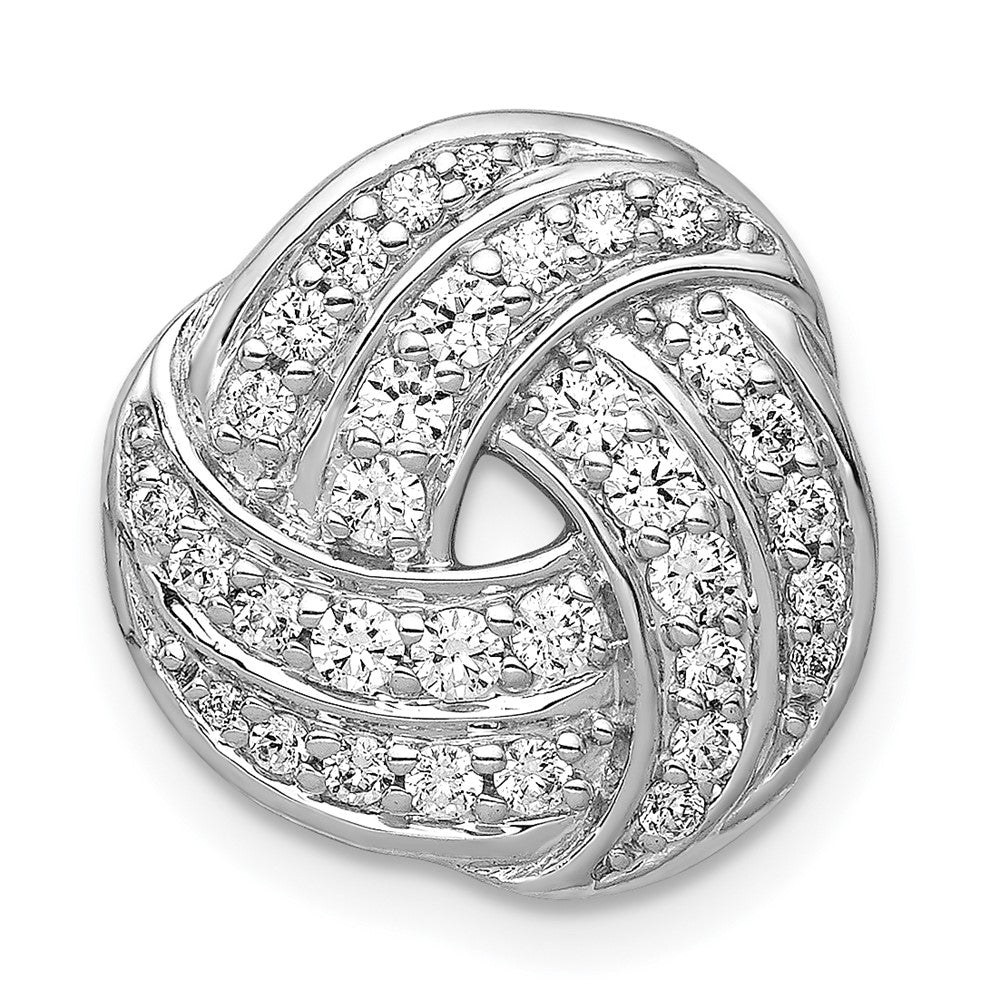 14K Weißgold 1/2ct. Echt Diamant Liebe Knoten Kette Anhänger