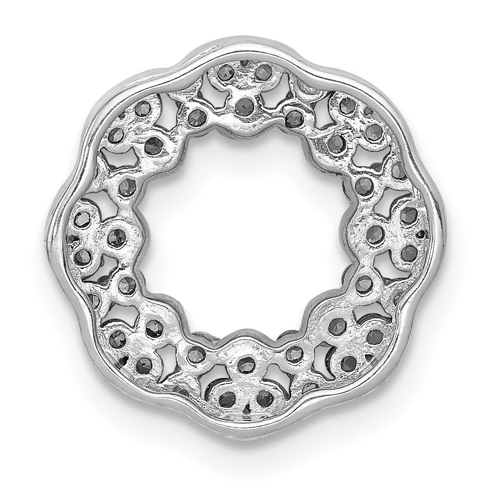 14K Weißgold 3/8ct. Echt Diamant Fantasie Kreis Kette Anhänger
