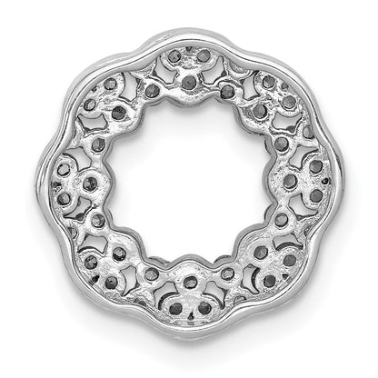 14K Weißgold 3/8ct. Echt Diamant Fantasie Kreis Kette Anhänger