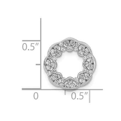 14K Weißgold 3/8ct. Echt Diamant Fantasie Kreis Kette Anhänger