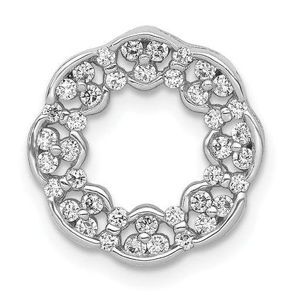 14K Weißgold 3/8ct. Echt Diamant Fantasie Kreis Kette Anhänger