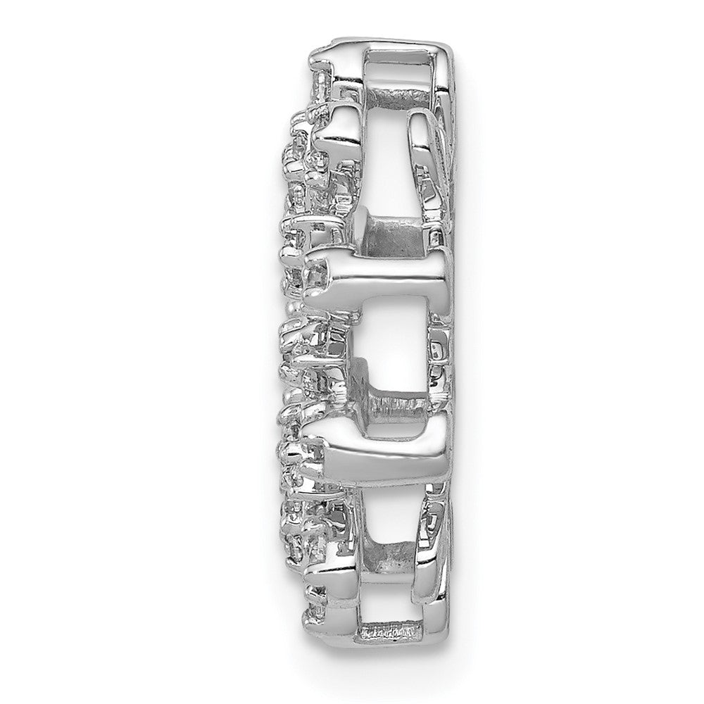14K Weißgold 1/3ct. Echt Diamant Fantasie Kreis Kette Anhänger