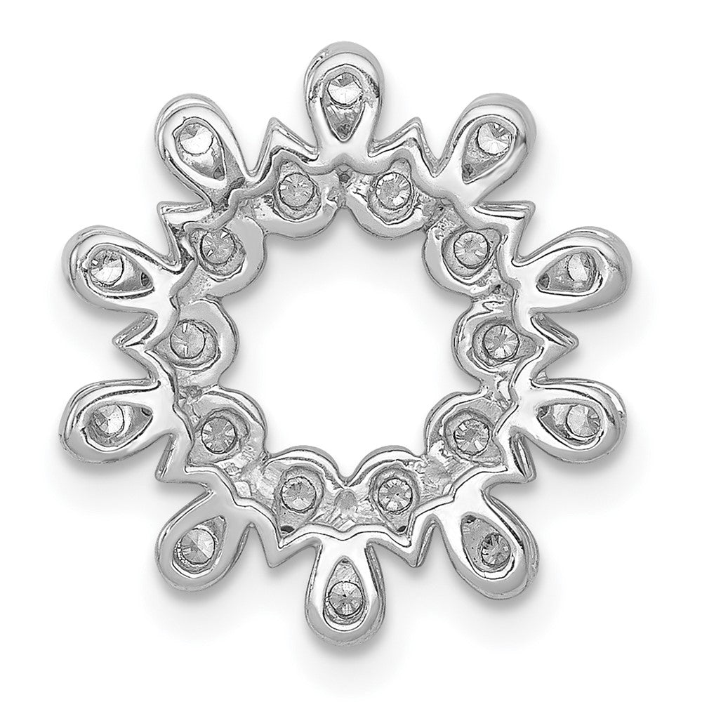 14K Weißgold 1/3ct. Echt Diamant Fantasie Kreis Kette Anhänger