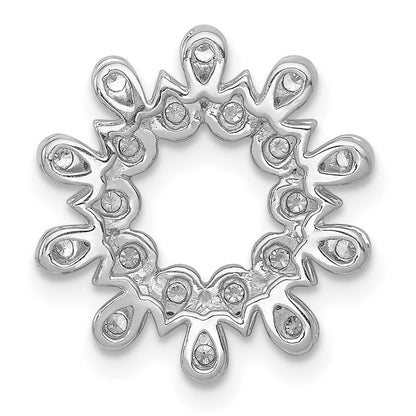 14K Weißgold 1/3ct. Echt Diamant Fantasie Kreis Kette Anhänger