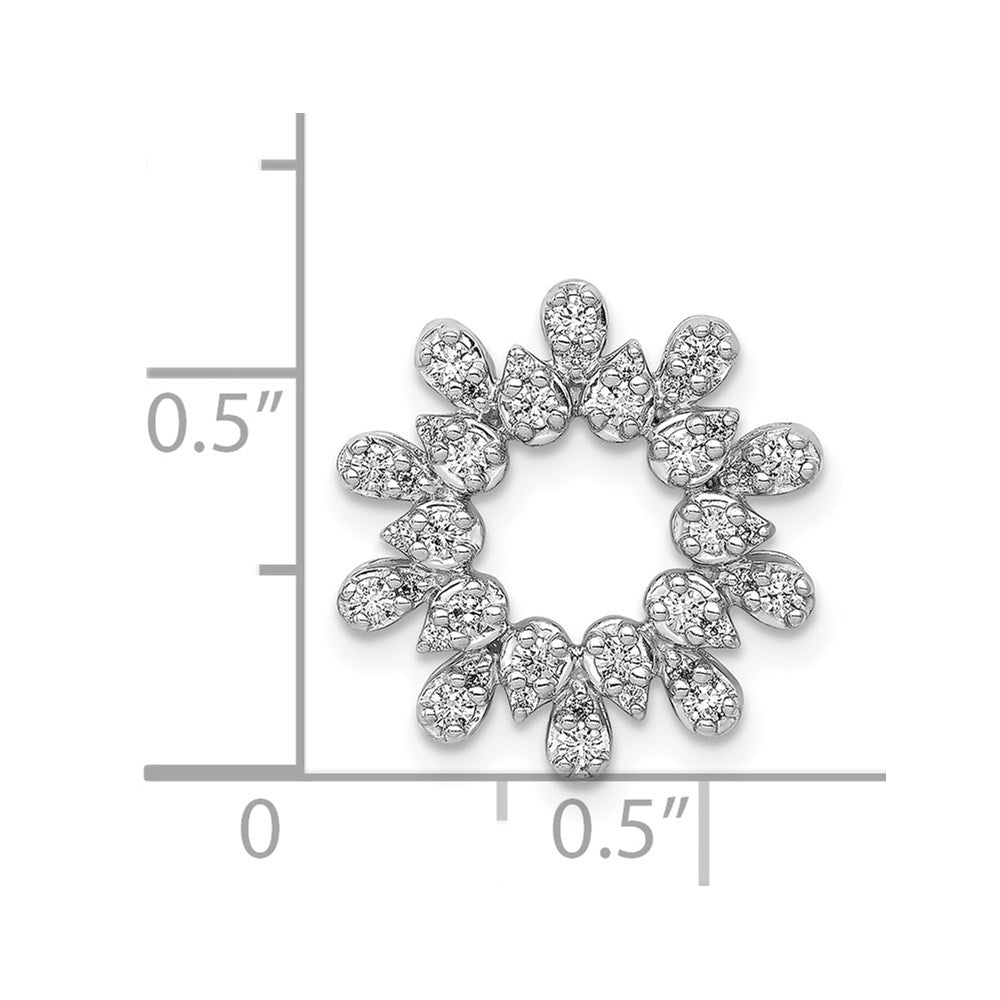 14K Weißgold 1/3ct. Echt Diamant Fantasie Kreis Kette Anhänger