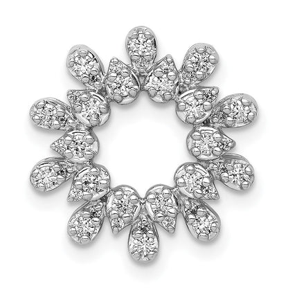 14K Weißgold 1/3ct. Echt Diamant Fantasie Kreis Kette Anhänger