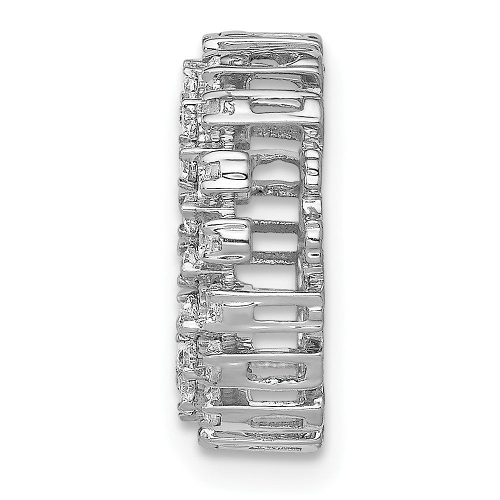 14K Weißgold 1/2ct. Echt Diamant Fantasie Kreis Kette Anhänger